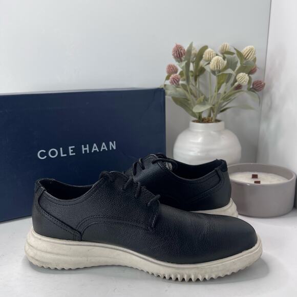 Cole Haan Grand Plain Leather Oxford Lace Up Black C36934 Men’s 7 Wide